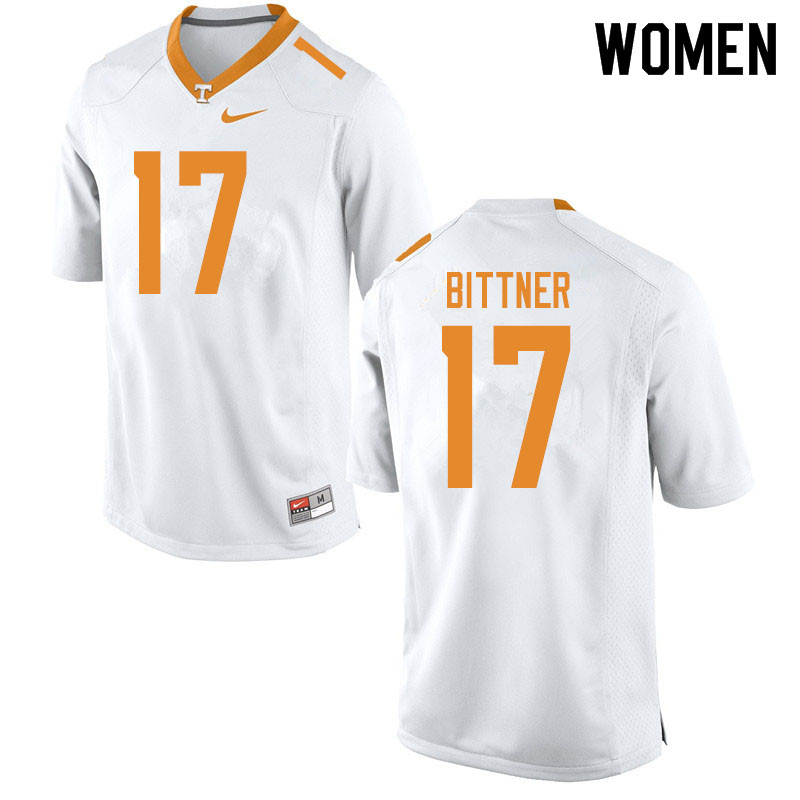 Women #17 Michael Bittner Tennessee Volunteers College Football Jerseys Sale-White - Click Image to Close